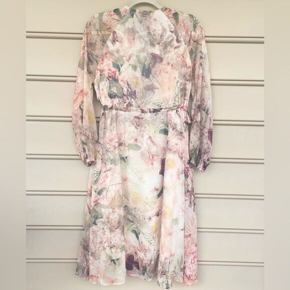 Dazy Subdued Floral Flowy Button Front Midi Dress Small - Picture 7 of 10